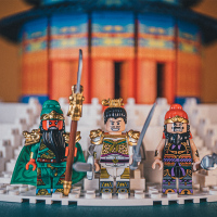 国潮玩具三国演义小侠刘备关羽张飞桃园三结义蜀汉中国风人仔积木|刘关张桃园三结义