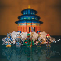 国潮玩具三国演义小侠刘备关羽张飞桃园三结义蜀汉中国风人仔积木|五虎上将