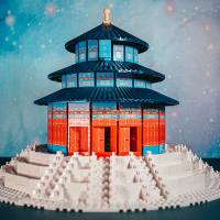 国潮玩具三国演义小侠刘备关羽张飞桃园三结义蜀汉中国风人仔积木|故宫天坛[祈年殿]