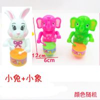 发条打鼓兔子玩具 上链上劲上弦儿童可爱兔子敲鼓卡通动物玩具|发条小兔+发条小象