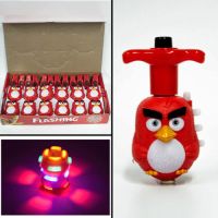 灯光音乐陀螺炫酷激光户外卡通男女孩儿童电动玩具批发价陀螺地摊|小鸟12只整盒装