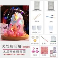 情侣手膜石膏diy手模型克隆粉闺蜜抖音3d手工制作材料自制纪念品|火烈鸟彩灯套餐