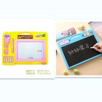 大号磁性画板益智玩具儿童写字板彩色涂鸦礼物画板笔|双面黑白带算盘黄色2印章 配套1支磁性笔(送3支笔+1本画册)