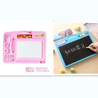 大号磁性画板益智玩具儿童写字板彩色涂鸦礼物画板笔|双面黑白带算盘粉色2印章 配套1支磁性笔(送3支笔+1本画册)