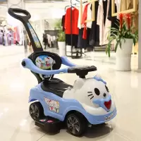 特卖用扭扭车大号双人四轮加大妞妞车小型儿童小孩拉绳溜溜车男。|KT猫洛克蓝+坐垫