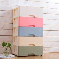 抽屉式塑料收纳柜子儿童玩具物品内衣收纳盒宝宝衣物储物箱储物柜|6层 40面北欧粉