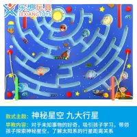 儿童益智磁性迷宫玩具走珠宝宝磁铁运笔幼儿园男孩女孩专注力训练|九大行星[单面39x29cm]