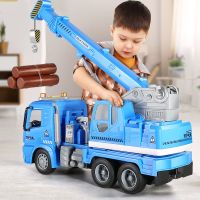 儿童大吊车惯性玩具车起重机大号吊机模型音乐工程车吊臂车回力车