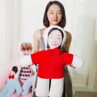男朋友等身人形抱枕真人照片定制人型玩偶女友娃娃公仔520礼物|圆头红色T恤 65CM
