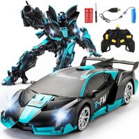 [送积木]感应遥控变形汽车金刚机器人遥控车男孩赛车儿童玩具车