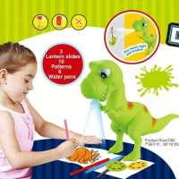 抖音同款益智早教2男女孩3-6玩具多功能投影学习儿童绘画桌板套|基础款:投影绘画小恐龙 标准配置+充电电池套装