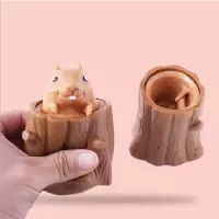 网红抖音同款解压包子玩具发泄神器解压包子带蒸笼仿真包子捏捏乐|1个解压松鼠