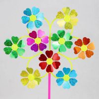 10个装玩具风车肚里转风车笑脸风车小花风车景区摆摊货源风车大全|9朵花笑脸亮片-10个