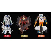 儿童益智动物变形金刚机器人玩具 狮子 大象 老虎 老鹰 花豹 熊猫|白虎+老鹰+熊猫