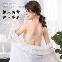 薄款冰丝无痕抹胸内衣裹胸外穿一字肩打底防走光短款防滑少女文胸