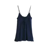 吊带背心睡裙女夏薄款 蕾丝性感睡衣家居服v领宽松大码纯色