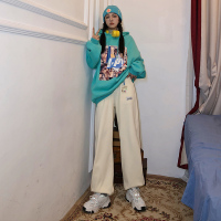 送挂饰 高街潮ins抽绳卫裤哈伦裤束脚运动裤女春秋裤子宽松休闲裤