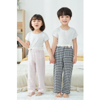 儿童全棉纱布薄款睡裤女童纯棉男童七分短裤家居裤宝宝空调裤夏季