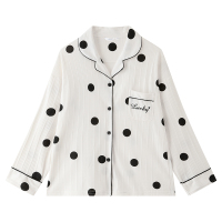 睡衣女春秋款纯棉长袖家居服套装2021年新款秋季波点两件套居家服