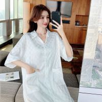 睡衣女2021年新款春夏女士雪纺睡袍夏季薄款睡裙夏天可外穿家居服