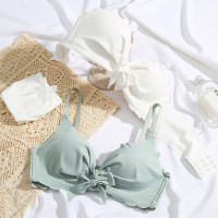 内衣女夏季薄款小胸聚拢无钢圈无痕少女高中生收副乳显胸小文胸罩