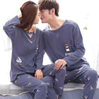 2睡衣情侣套装2021年新款纯棉长袖春秋冬季男女士韩版家居服