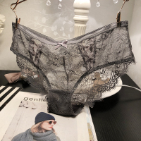 欧美ol优雅气质蕾丝交叉内裤中腰纯棉内裆透视性感诱惑女士三角裤