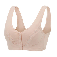 中老年人内衣女薄老人前开扣文胸无钢圈妈妈背心式全棉胸罩