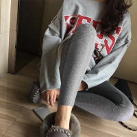 灰色纯棉打底裤女外穿春秋款薄款秋冬加绒裤子女显瘦百搭2020新款