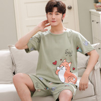 夏季睡衣男土青少年纯棉短袖短裤初中生高中学生莫代尔薄款家居服