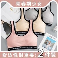 纯棉青春期学生少女高中生初中小背心式发育文胸带胸垫无钢圈内衣