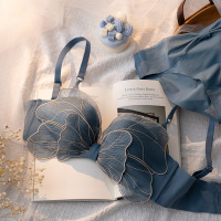 文胸罩无痕调整型蝴蝶结小胸聚拢性感内衣纯棉上托套装无钢圈bra