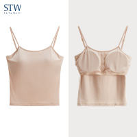 stw吊带背心女文胸一体莫代尔带胸垫上衣防走光内搭抹胸外穿打底