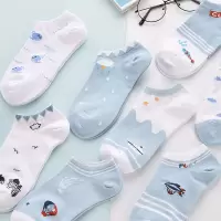 袜子夏季薄款女韩版短袜可爱日系潮ins百搭学生船袜子女短袜蓝