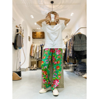 春夏睡裤女绵绸人棉宽松薄款小雏菊家居格子长裤可外穿防蚊空调裤