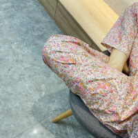 美腻~温柔小碎花棉轻薄透气夏天睡裤仙女花花清新甜美家居裤子