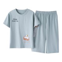 夏款女装睡衣女夏短袖七分裤纯棉套装夏天可外穿全棉家居服两件套