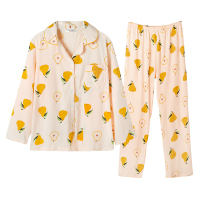 春秋季纯棉睡衣女士时尚秋季宽松开衫家居服全棉月子服可外穿套装