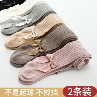 女童打底裤春秋薄款纯棉外穿儿童连裤袜女宝宝婴儿大pp连体袜中厚