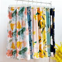 夏季宽松棉绸薄款睡裤阔腿裤九分裤人造棉裤子可外穿大码家居裤女