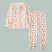 睡衣女春秋纯棉纱布薄款娃娃领日系夏季套装秋季泡泡纱长袖家居服