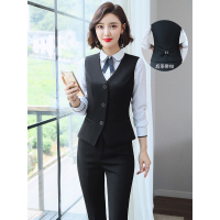 女士职业装正装西装马甲套装工装大码马夹背心前台酒店银行工作服