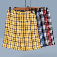 睡裤男士夏季格子五分裤 男休闲清凉大裤衩宽松沙滩裤女士家居裤