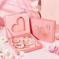 心心相遇美妆套盒(九件套) 心心相遇美妆九件套口红气垫遮瑕眼影粉底彩妆套盒美妆礼盒