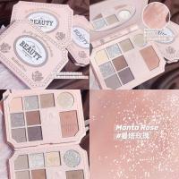 奶油玫瑰九影盘显色哑光珠光细闪高光提亮修容一体盘