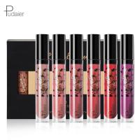 小黑纹唇釉哑光丝绒唇彩 不色口红液体口红套装外贸