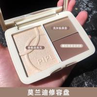 莫兰迪高光修容盘闪粉脸部提亮鼻影影腮红一体盘三合一