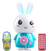 可充电早教故事机小兔子婴幼儿童玩具音乐播放器|蓝色 8G版+送防摔包+遥控器
