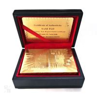 55张土豪金扑克可水洗耐用防水抗折澳门风云同款木盒装生日礼物|金扑克欧元+木盒