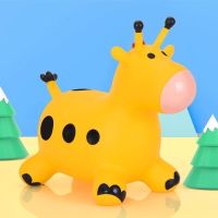 新款儿童宝宝加厚充气马跳跳鹿加大橡胶骑马防爆玩具带音乐|柠檬黄精灵带100首音乐 带气泵